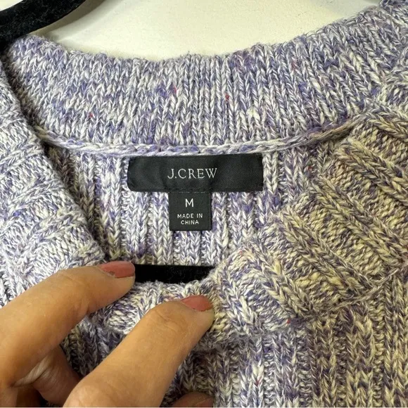 J Crew Elegant Lilac Heather RIbbed Knit Thick Long Sweater Dress Size Medium