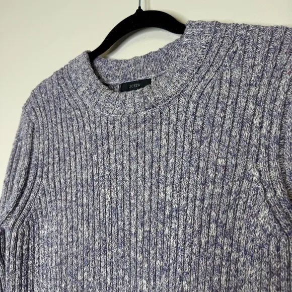 J Crew Elegant Lilac Heather RIbbed Knit Thick Long Sweater Dress Size Medium