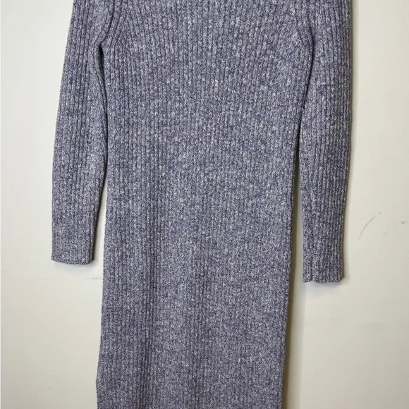 J Crew Elegant Lilac Heather RIbbed Knit Thick Long Sweater Dress Size Medium
