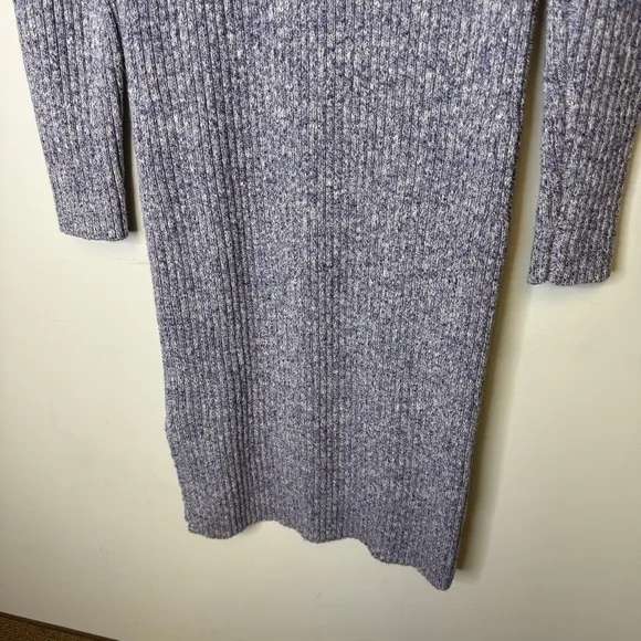 J Crew Elegant Lilac Heather RIbbed Knit Thick Long Sweater Dress Size Medium