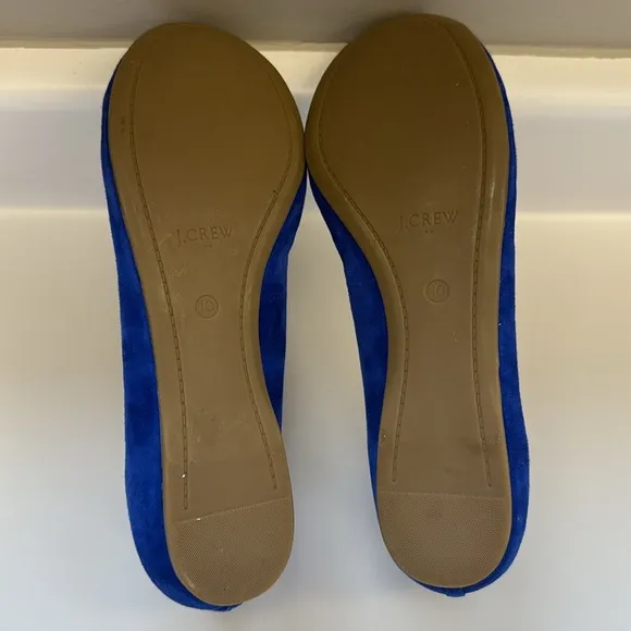 J. Crew Factory Anya Suede Ballet Flats | Deep Cove blue | size 10 | EUC