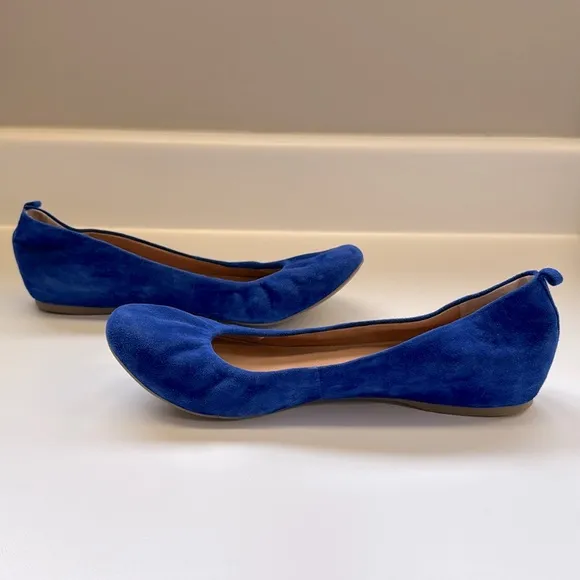 J. Crew Factory Anya Suede Ballet Flats | Deep Cove blue | size 10 | EUC