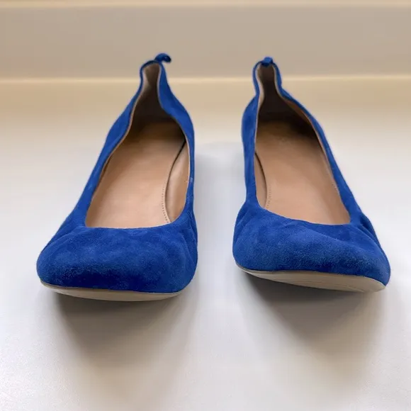 J. Crew Factory Anya Suede Ballet Flats | Deep Cove blue | size 10 | EUC