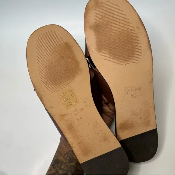 J. Crew Gretchen Cross Strap Leather Sandals