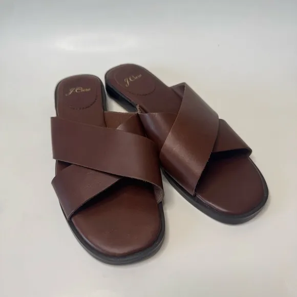 J. Crew Gretchen Cross Strap Leather Sandals