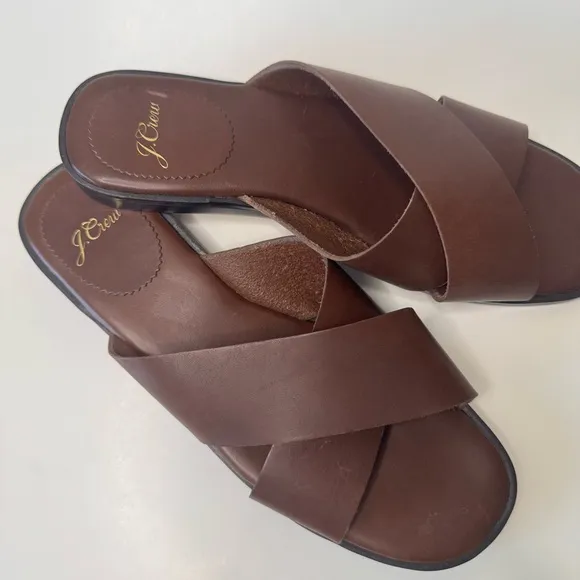 J. Crew Gretchen Cross Strap Leather Sandals