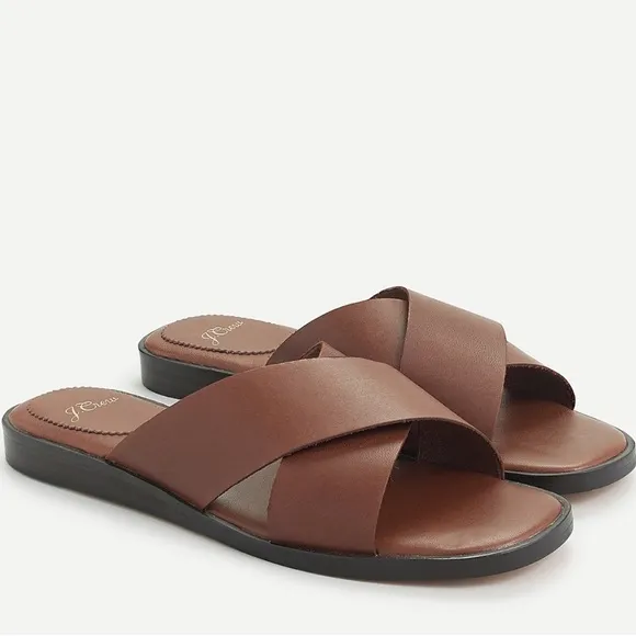 J. Crew Gretchen Cross Strap Leather Sandals