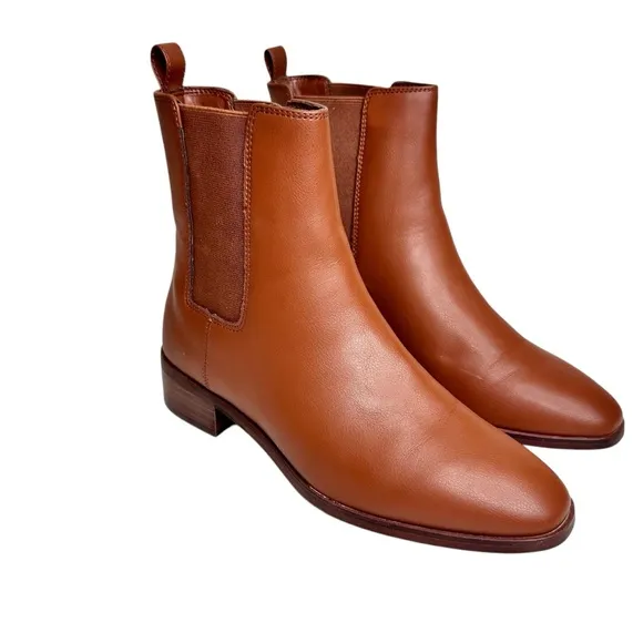 J Crew Leather Chelsea Boots Saddle Brown SZ 7.5