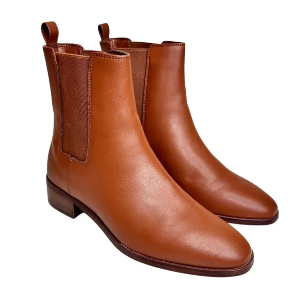 J Crew Leather Chelsea Boots Saddle Brown SZ 7.5