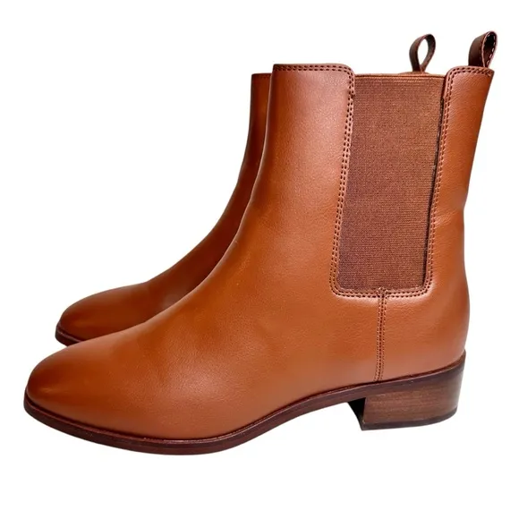 J Crew Leather Chelsea Boots Saddle Brown SZ 7.5