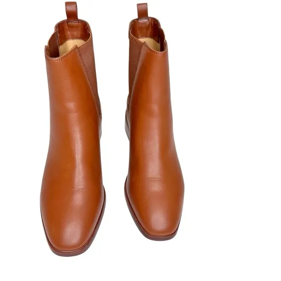 J Crew Leather Chelsea Boots Saddle Brown SZ 7.5