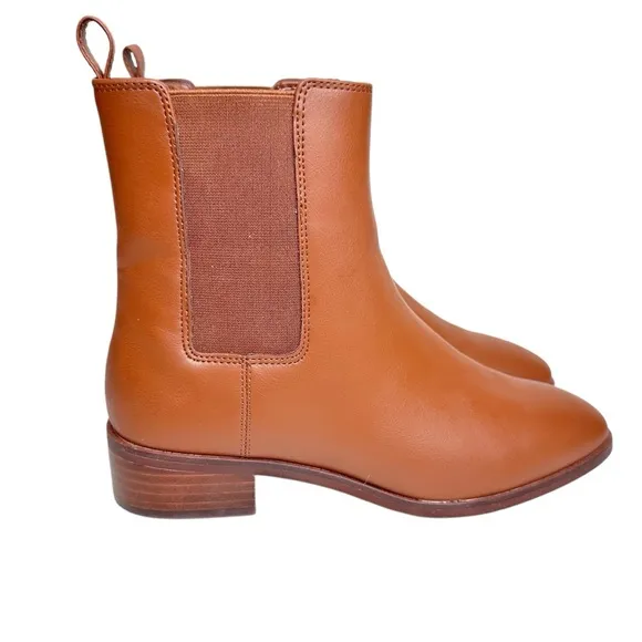 J Crew Leather Chelsea Boots Saddle Brown SZ 7.5