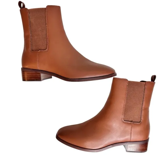 J Crew Leather Chelsea Boots Saddle Brown SZ 7.5