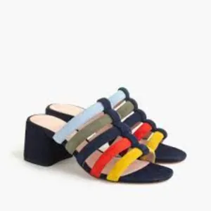 J. Crew Multicolor Strappy Sandals Suede Slides Size 7