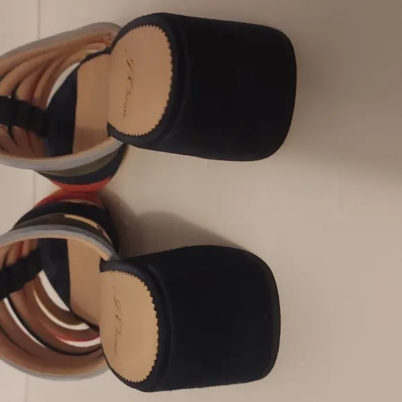 J. Crew Multicolor Strappy Sandals Suede Slides Size 7