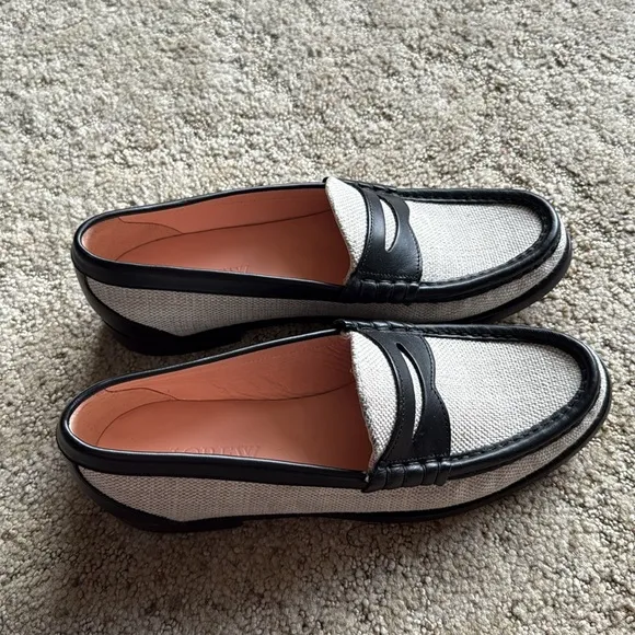 J. Crew Winona Penny Loafers in Spanish Canvas