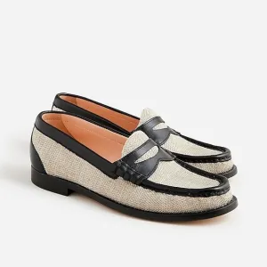 J. Crew Winona Penny Loafers in Spanish Canvas