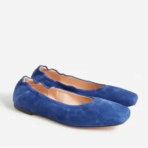 J Crew Anya Suede Scrunchie Ballet Flats NIB