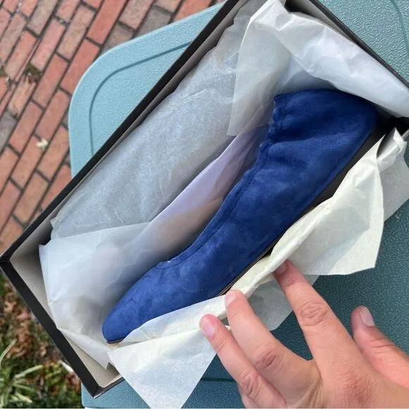 J Crew Anya Suede Scrunchie Ballet Flats NIB