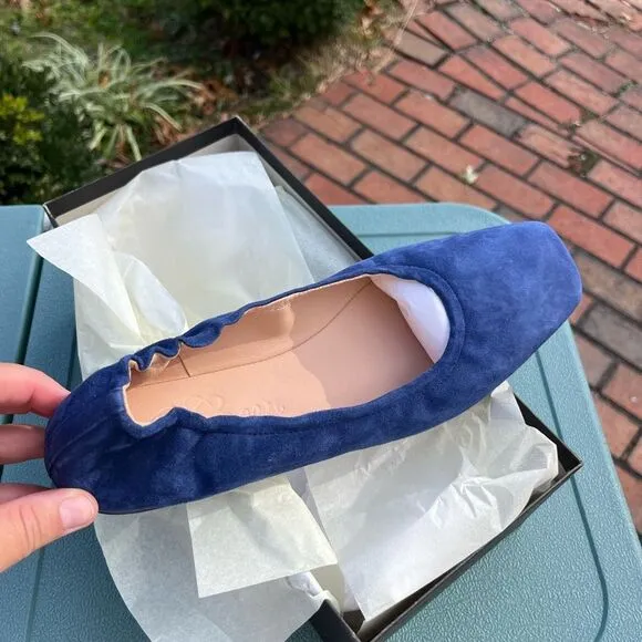 J Crew Anya Suede Scrunchie Ballet Flats NIB
