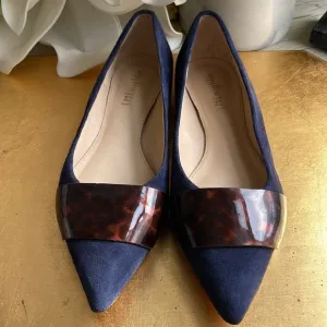 J. McLaughlin Mallory Flats in Navy Suede
