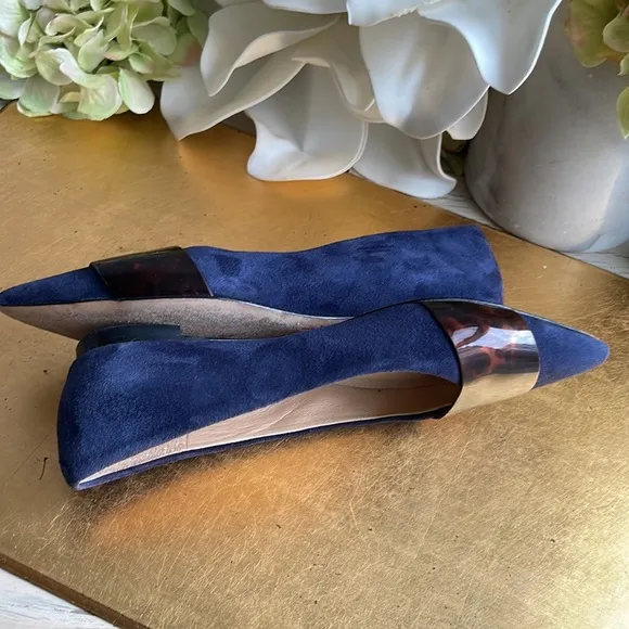 J. McLaughlin Mallory Flats in Navy Suede