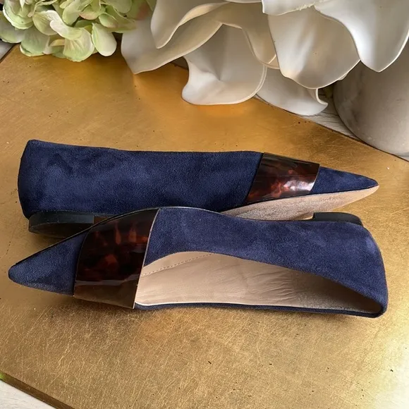 J. McLaughlin Mallory Flats in Navy Suede
