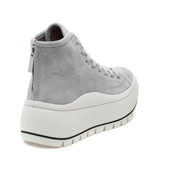 J Slides- NWB  Suede Leather Platform Shoes Gracie light grey 8 M sneake…