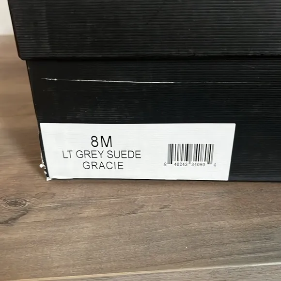 J Slides- NWB  Suede Leather Platform Shoes Gracie light grey 8 M sneake…