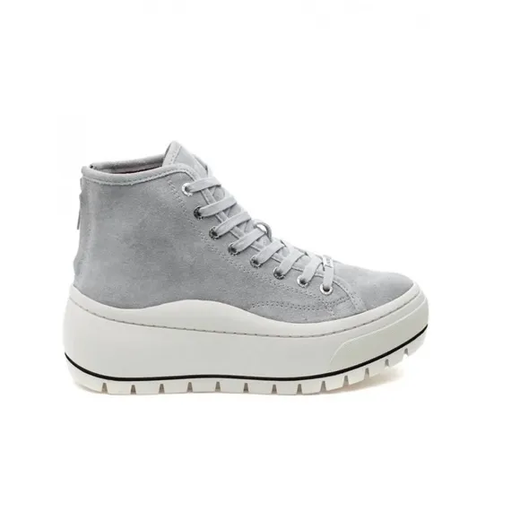 J Slides- NWB  Suede Leather Platform Shoes Gracie light grey 8 M sneake…
