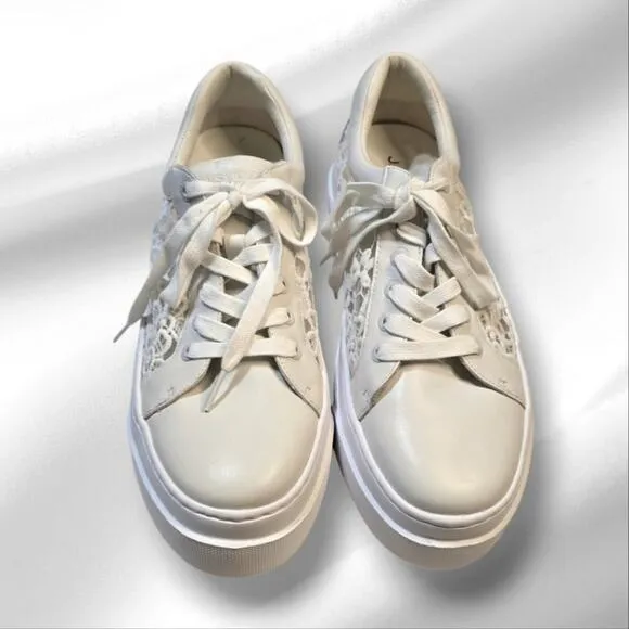 J SLIDES White Lace ANALEE Comfy Wedding Sneakers Size 10 New