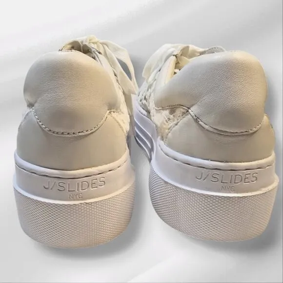 J SLIDES White Lace ANALEE Comfy Wedding Sneakers Size 10 New