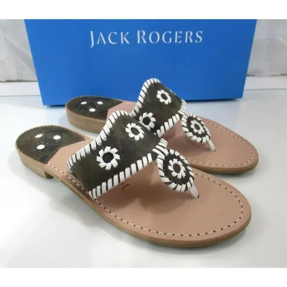 Jack Rogers Jacks Camo Flat Thong Sandals Jack Signature Camo / white Size 7