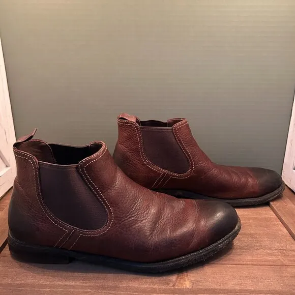 J&amp;M Mens Brown Weston Chelsea Leather Boots Size 11.5