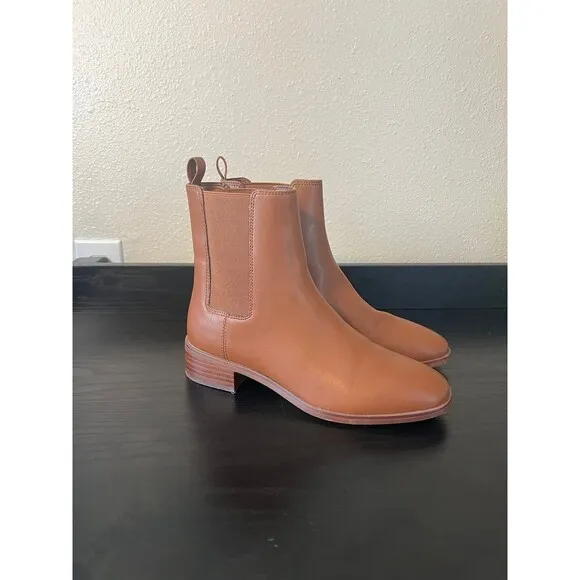 J.Crew Ankle Square Toe Chelsea Boots In Glazed Pecan Size 7