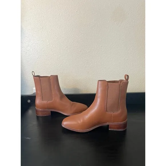 J.Crew Ankle Square Toe Chelsea Boots In Glazed Pecan Size 7