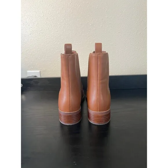J.Crew Ankle Square Toe Chelsea Boots In Glazed Pecan Size 7