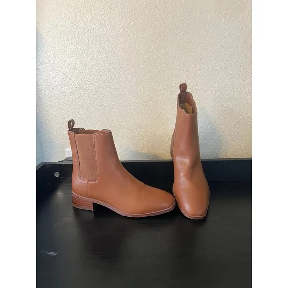 J.Crew Ankle Square Toe Chelsea Boots In Glazed Pecan Size 7