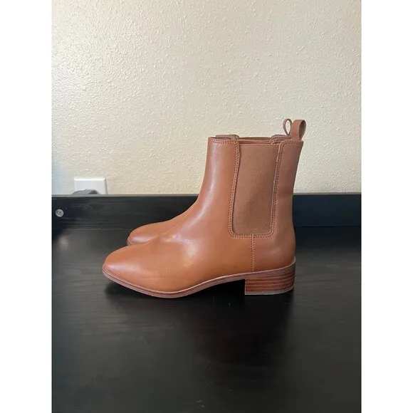 J.Crew Ankle Square Toe Chelsea Boots In Glazed Pecan Size 7