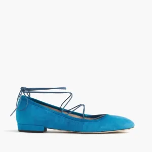 ✨JCREW✨Suede Lace Up Ballet Flats