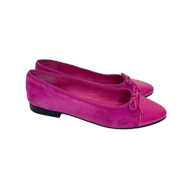 Jeffrey Campbell Arabesque Pink Suede Ballet Flats Cap Toe SZ 8 NEW