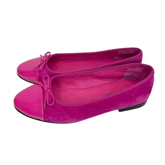 Jeffrey Campbell Arabesque Pink Suede Ballet Flats Cap Toe SZ 8 NEW