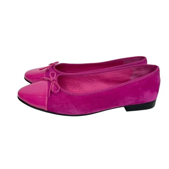 Jeffrey Campbell Arabesque Pink Suede Ballet Flats Cap Toe SZ 8 NEW