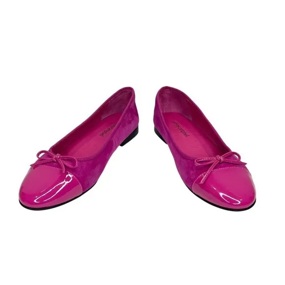 Jeffrey Campbell Arabesque Pink Suede Ballet Flats Cap Toe SZ 8 NEW