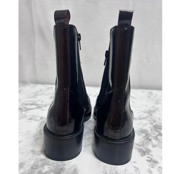 Jeffrey Campbell Edmond Chelsea Black Snake Scales Textured Ankle Boots 7 Zipper