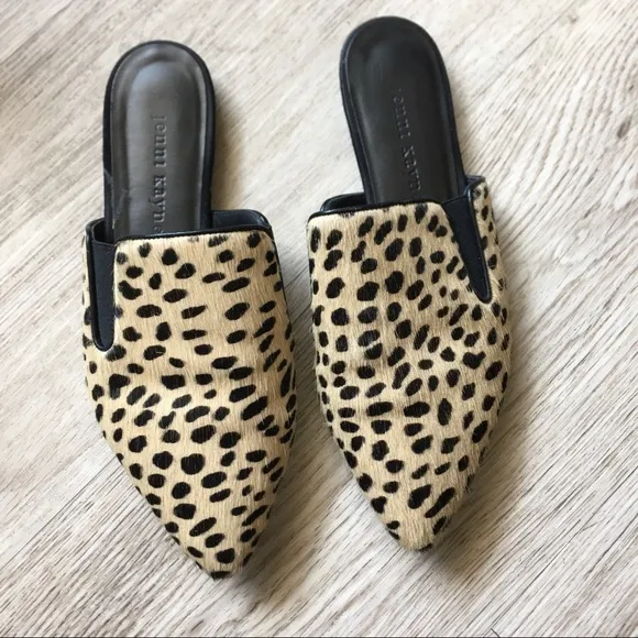 JENNI KAYNE Pony Calf Hair Cheetah Leopard Mule 36 / 6