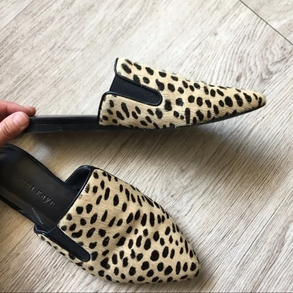 JENNI KAYNE Pony Calf Hair Cheetah Leopard Mule 36 / 6