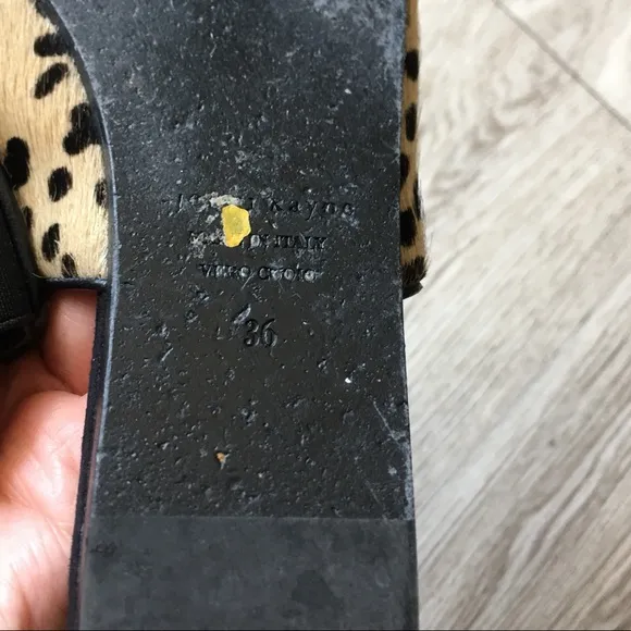 JENNI KAYNE Pony Calf Hair Cheetah Leopard Mule 36 / 6