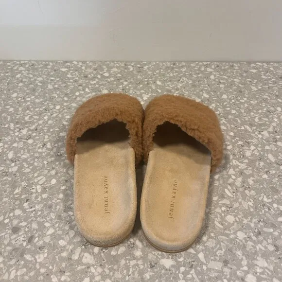 Jenni Kayne Shearling Slide Sandal, Women's Size 10, Natural, EUC