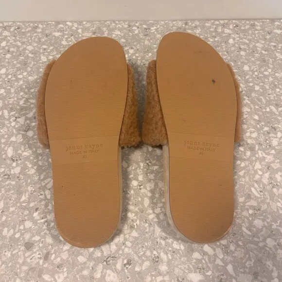 Jenni Kayne Shearling Slide Sandal, Women's Size 10, Natural, EUC